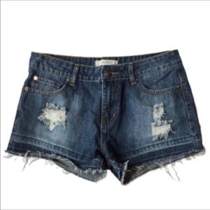 Adam Levine Mid Rise Raw Hem Distressed Shorts 27